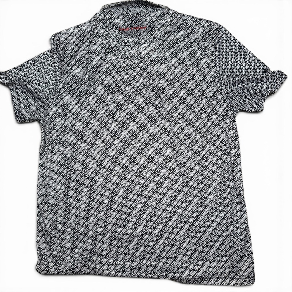 Black Clover Live Lucky 2 lot Mens Large Black White Geometric Golf Polo Shirt L - Picture 6 of 15